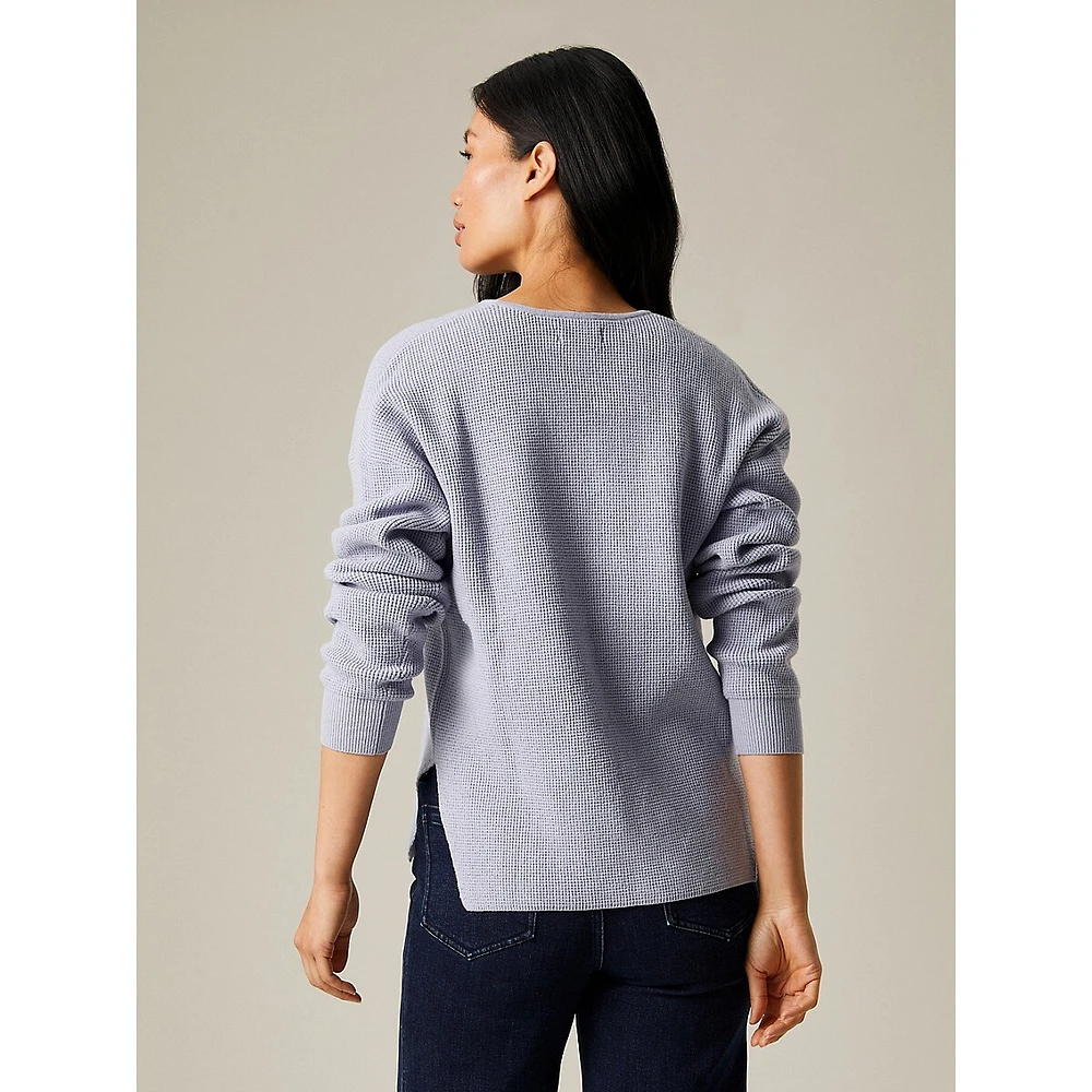 Angle Hem V-Neck Sweater