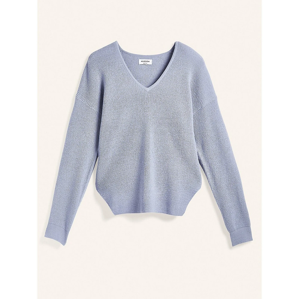 Angle Hem V-Neck Sweater