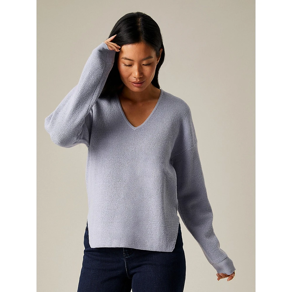 Angle Hem V-Neck Sweater