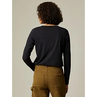 Organic Cotton Long-Sleeve Crewneck Top