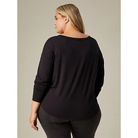 Plus Relaxed Curved Hem Top