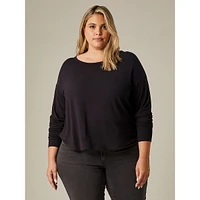 Plus Relaxed Curved Hem Top