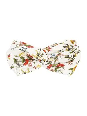 Twist-Front Floral Linen Headband