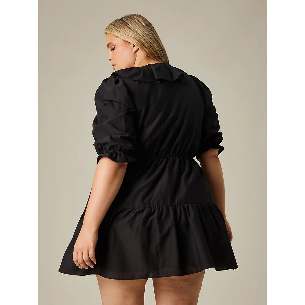 Plus Ruffle Front Mini Dress