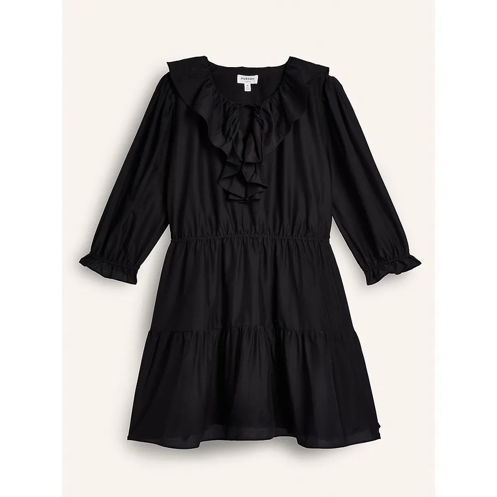 Plus Ruffle Front Mini Dress