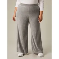 Plus Velour Wide-Leg Pants