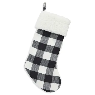 Buffalo Plaid & Faux Fur Stocking