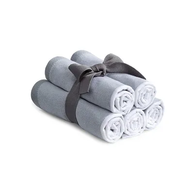 Hammam Spa Turkish Cotton Stripe 5-Piece Washcloth Bundle