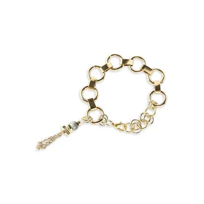 Nocturne Zephyr 18K Goldplated Loop Chain Tassel Bracelet