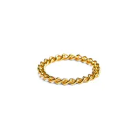 Nocturne Thin Curb Chain 18K Goldplated Ring
