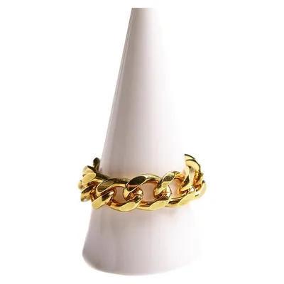 Nocturne 18K Goldplated Medium Curb Chain Ring