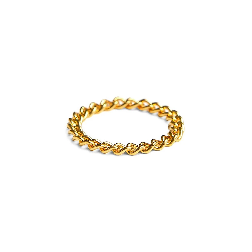 Nocturne 18K Goldplated Thick Curb Chain Ring