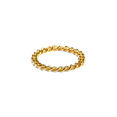 Nocturne 18K Goldplated Thick Curb Chain Ring