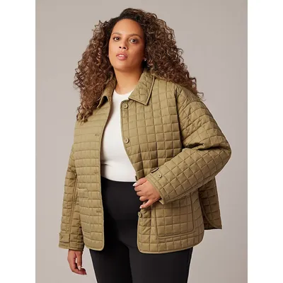 Plus Square Quilt Polyfill Jacket
