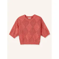 Plus Cropped Chunky Open Knit Sweater