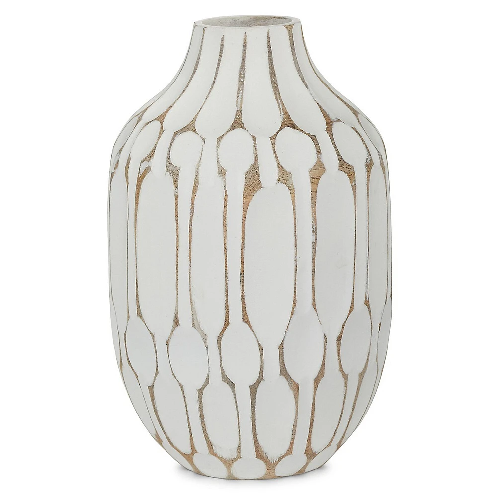 Vase en bois Blanche