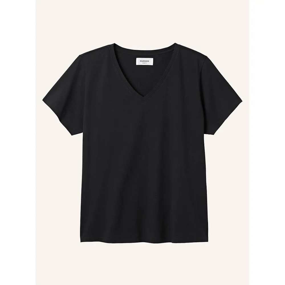 Women's Organic Cotton Tee, V-Neck Short-Sleeve