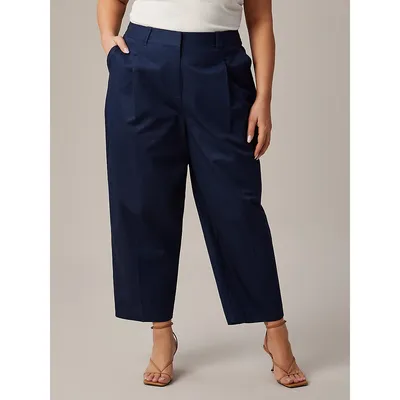 Plus Pleated Cropped Pants