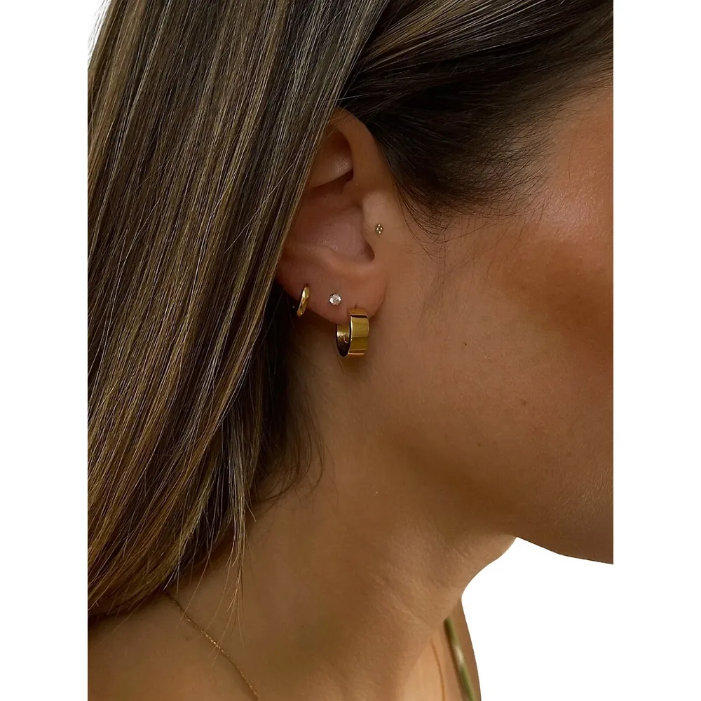 Remi Goldplated Stainless Steel Hoop Earrings