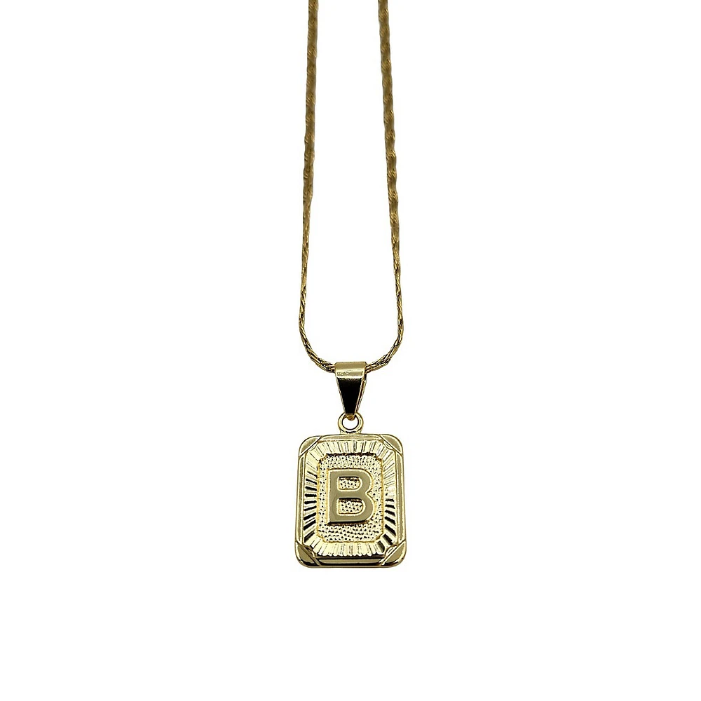 Tony Goldplated Stainless Steel Initial Pendant Necklace