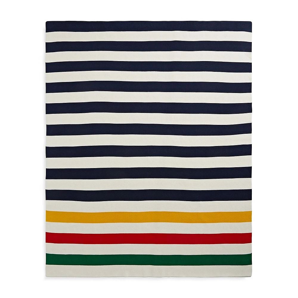 Multistripe Cotton Knit Throw