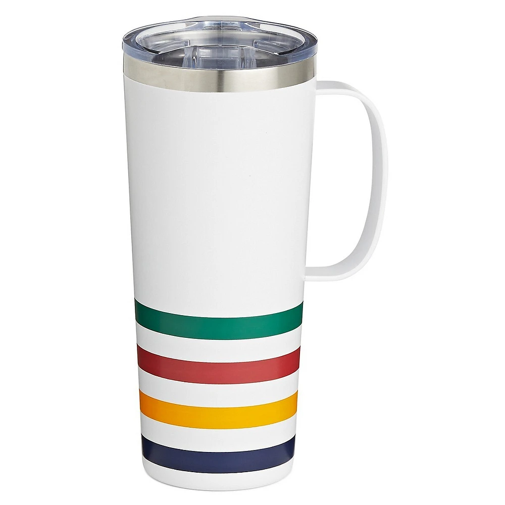 Multistripe Travel Mug With Handle