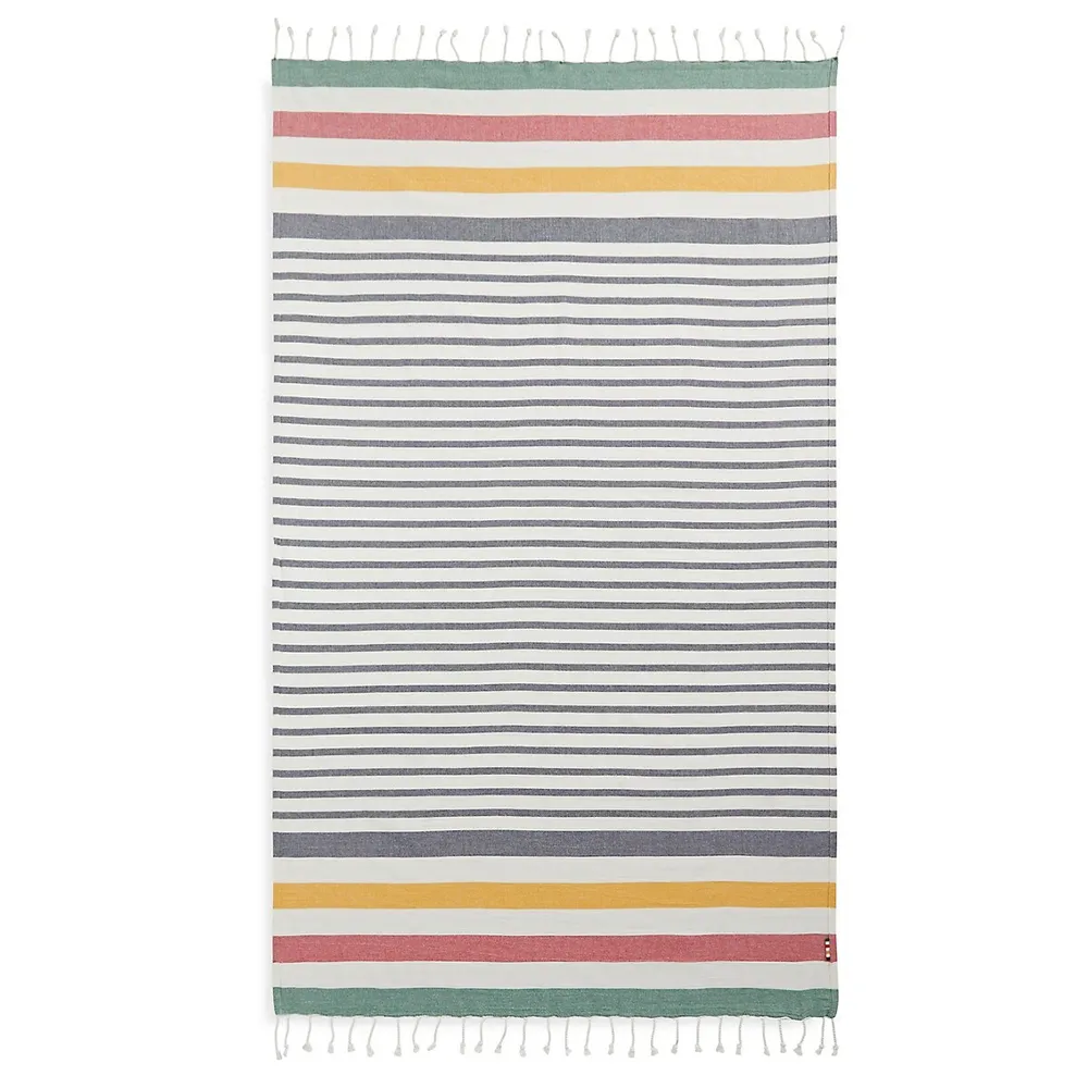 Navy Multistripe Turkish Cotton Towel