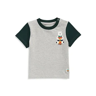 T-shirt en coton biologique à motif d'ourson imprimé pour bébé
