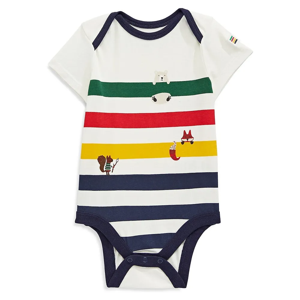 HBC Stripes Baby's Organic Cotton Multistripe Bodysuit