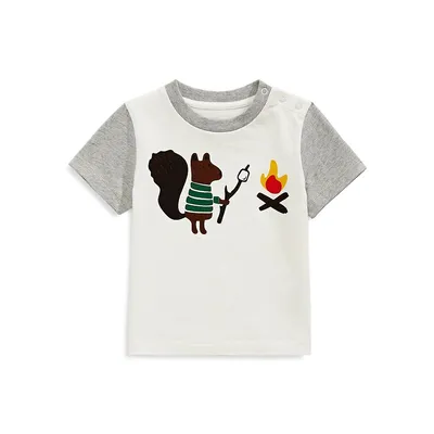 T-shirt en coton biologique à imprimé aux couleurs contrastées pour bébé