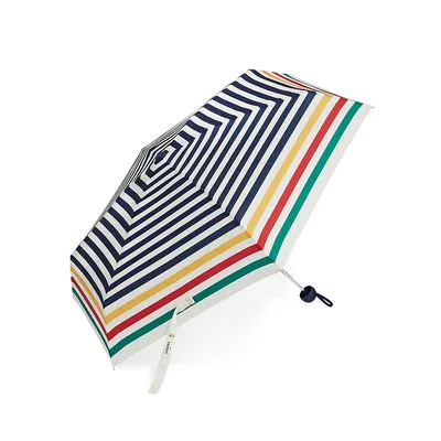Parapluie compact ultraléger à rayures multiples