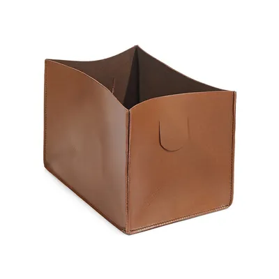 Small Leather Storage Bin