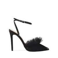 Franca Glitz Tulle Ankle-Strap Pumps