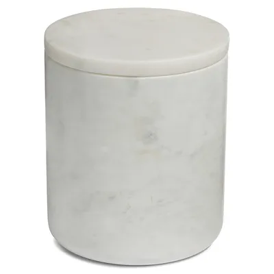 Large White Marble Canister With Lid