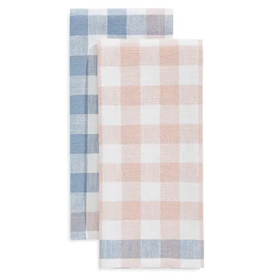 Gingham Cotton 2-Piece Tea Towel Set
