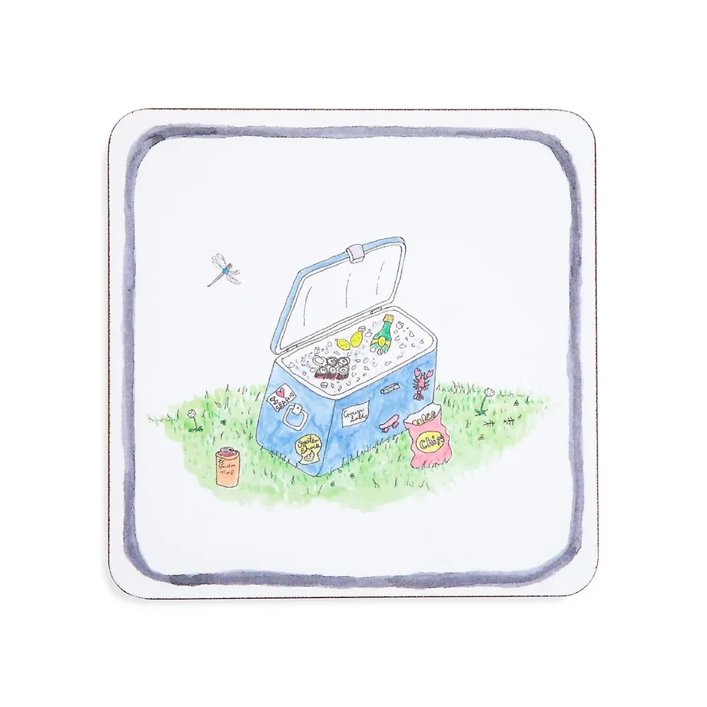 4-Piece Camp Cork-Back Coaster Set