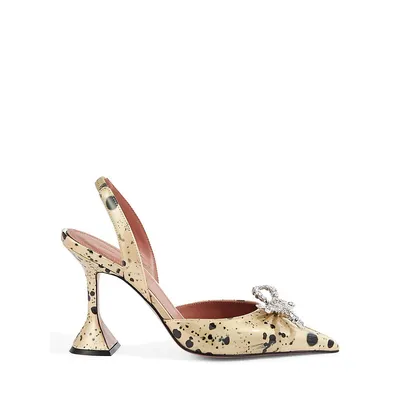 Crystal-Embellished Slingback Pumps