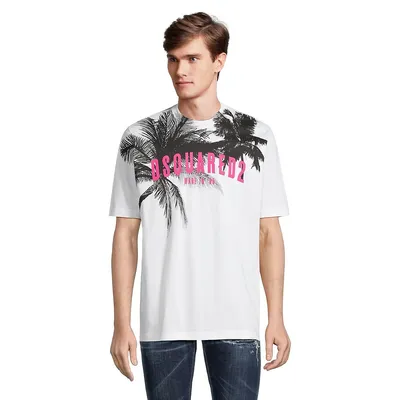 T-shirt ample à logo de palmier