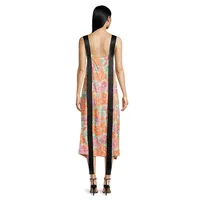 Blooming-Print Long-Strap Midi Dress