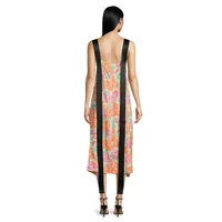 Robe mi-longue à longue lanière avec imprimé fleuri