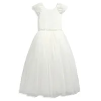 Robe de communion en tulle avec dos dentelle pour fille