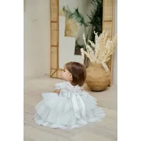 Robe d'occasion spéciale en tulle et dentelle Baptism pour bébé fille