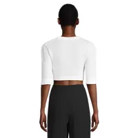 Cameo Appliqué Cropped Sweater