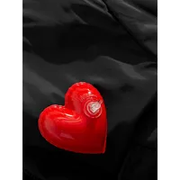 Inflatable Heart Cropped Bomber Jacket