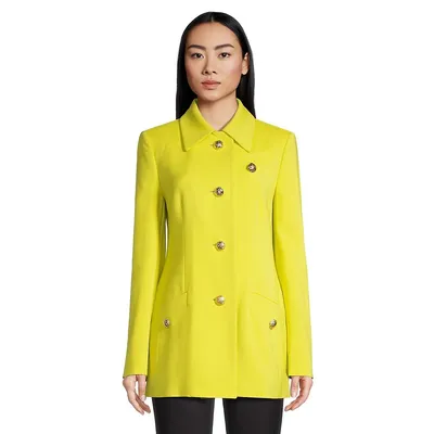 Relaxed Single-Breasted Collar Jacket