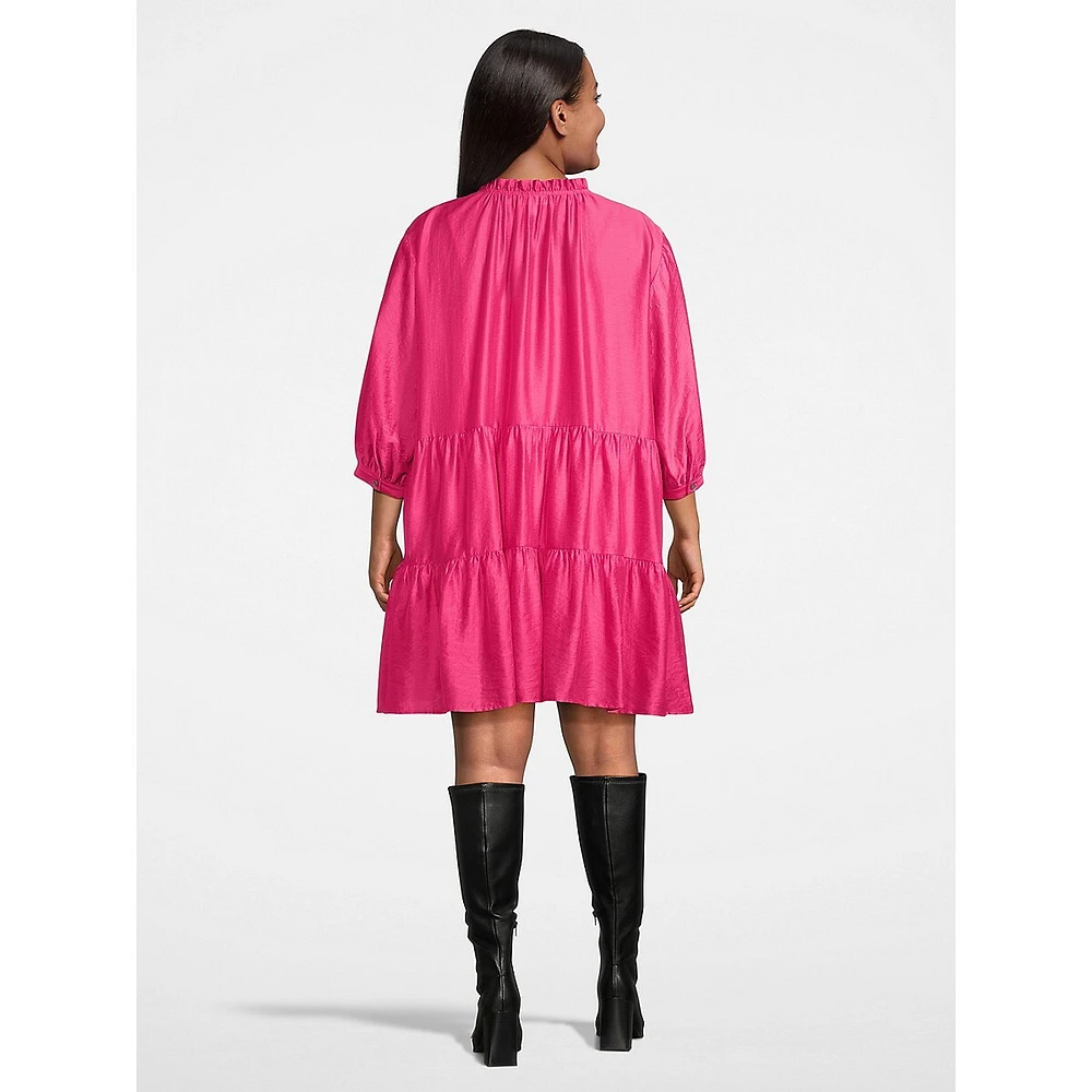 Plus Drapey Tier Mini Dress