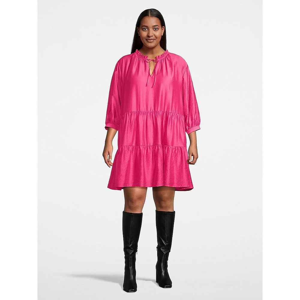Plus Drapey Tier Mini Dress