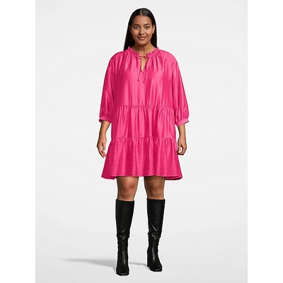 Plus Drapey Tier Mini Dress