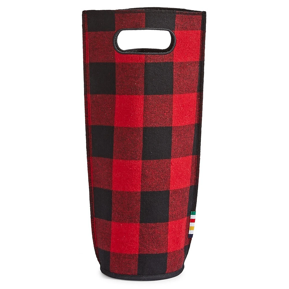 Racing Red Buffalo Check Wine Tote