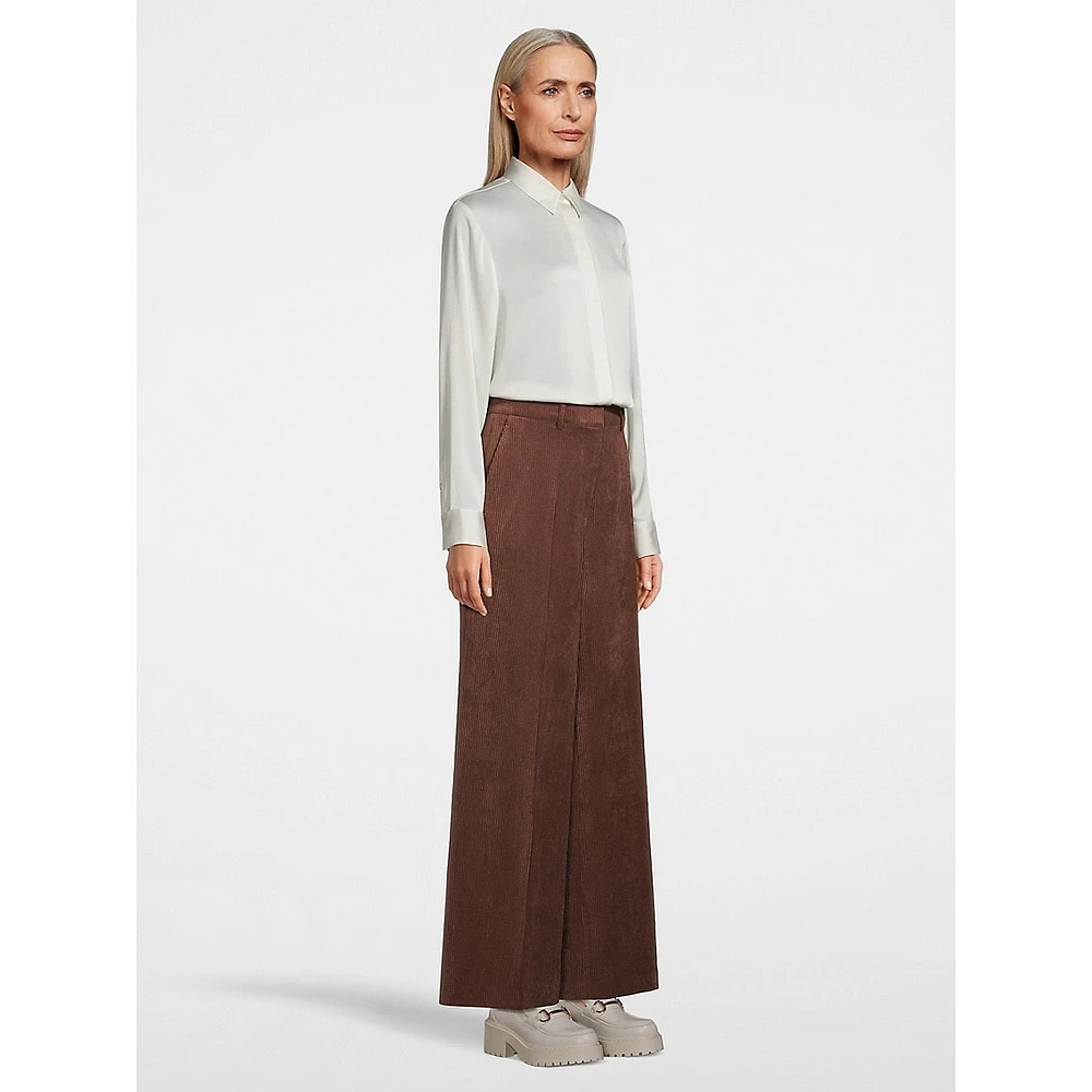 Wide-Leg Corduroy Pants